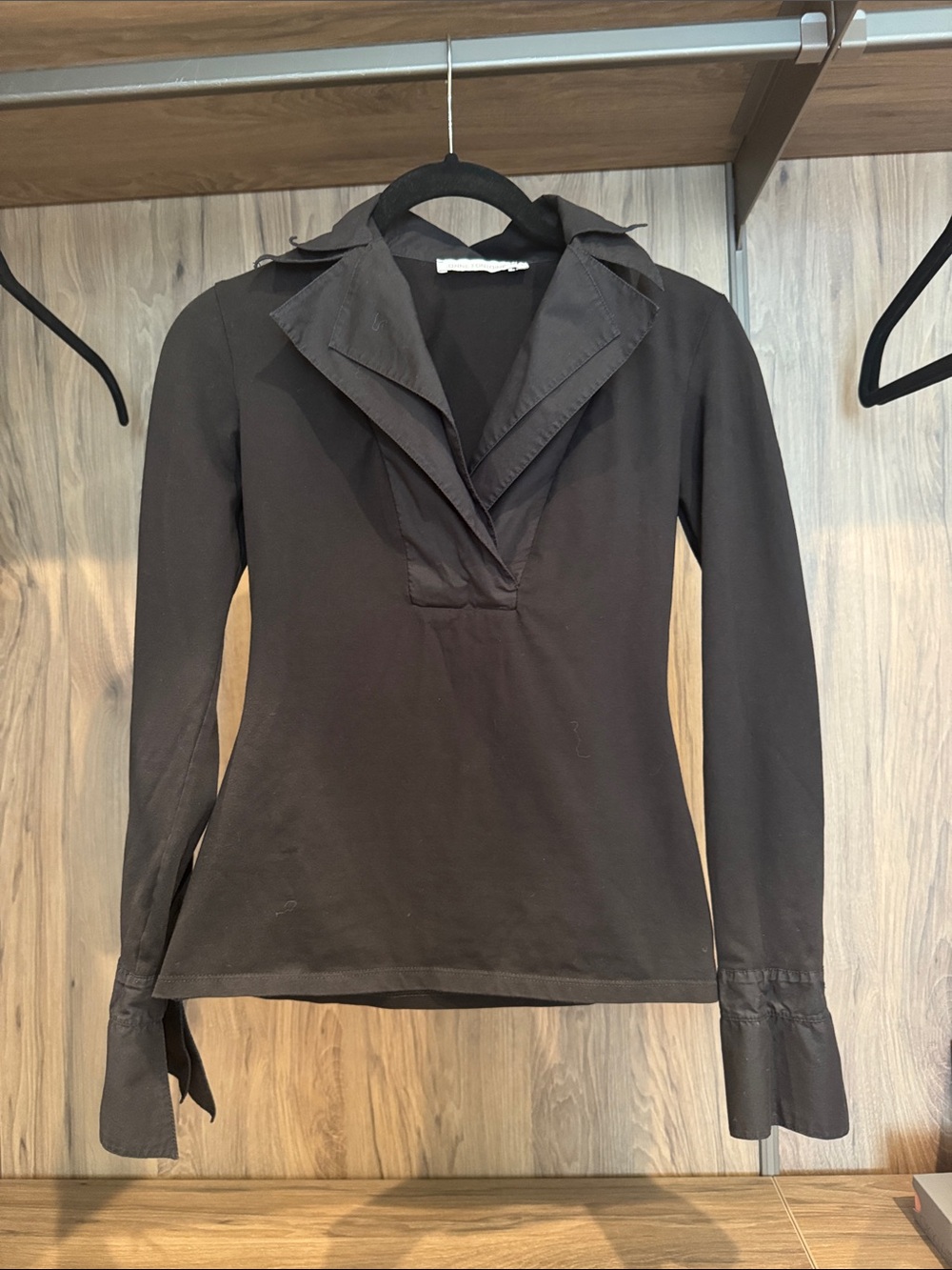 Anne Fontaine Black Long-Sleeve Top size 38